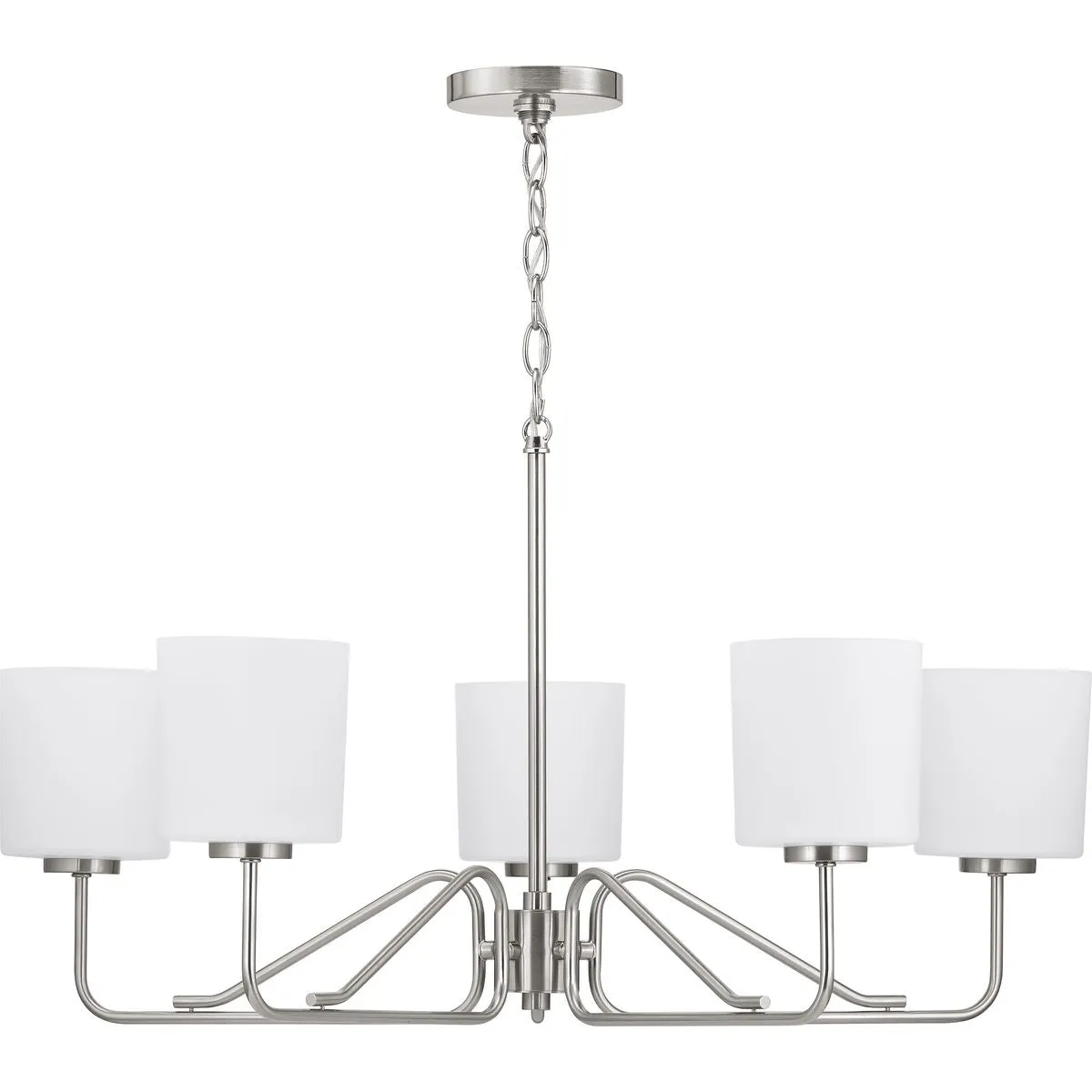 Tobin Collection Five-Light Etched White Glass Chandelier Light