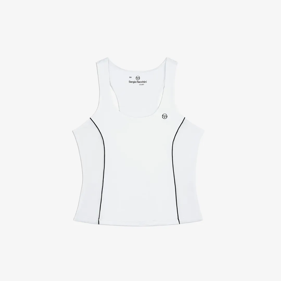womens sergio tacchini tessa scoop neck tank (white)