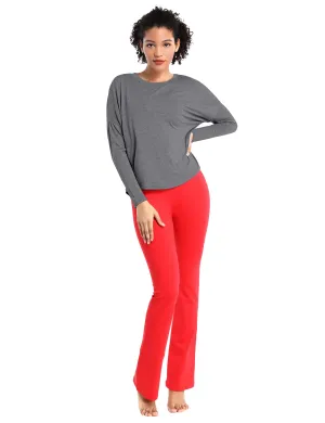 Yoga Batwing Tunic Tops heathercharcoal_yoga