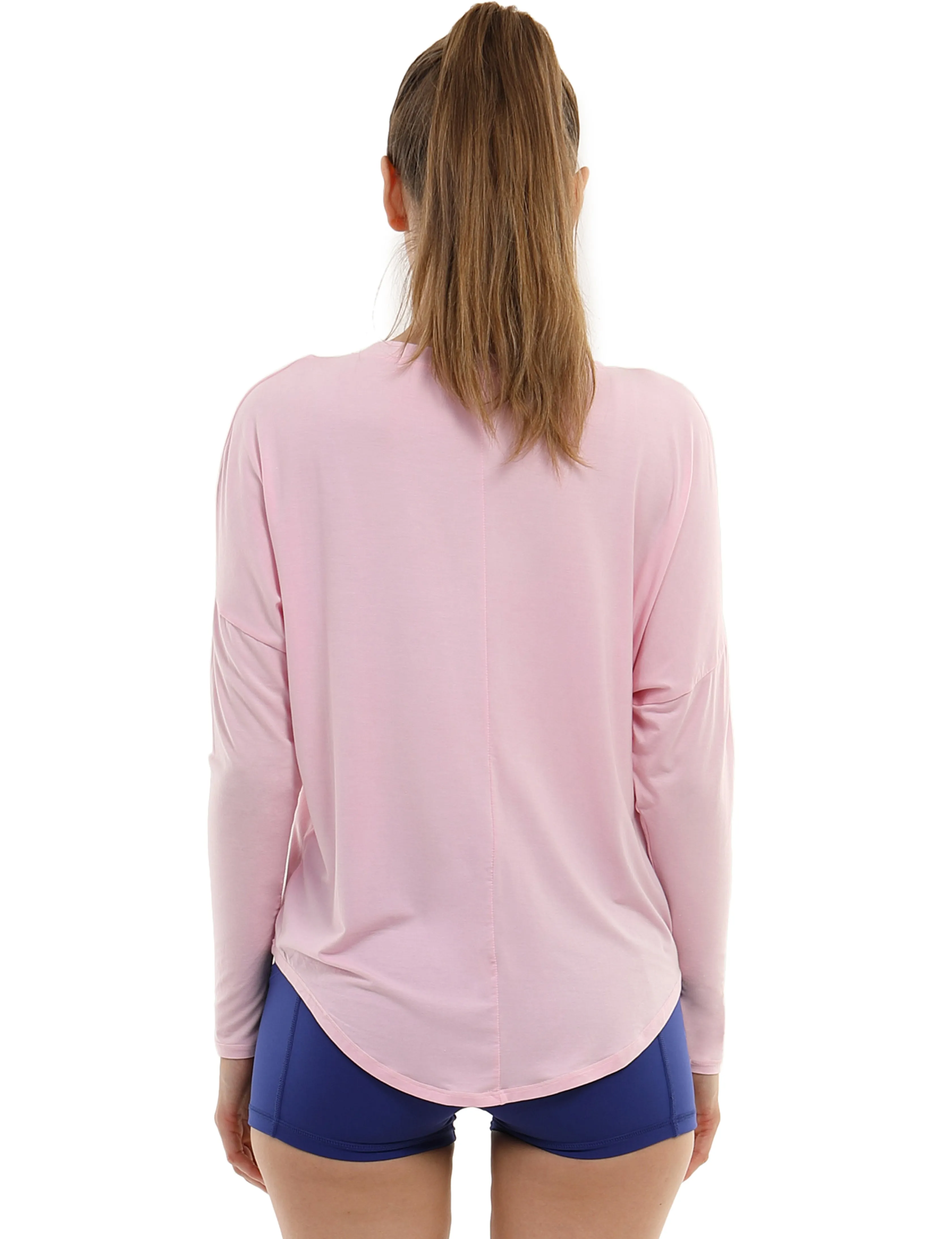 Yoga Batwing Tunic Tops lightpink_yoga