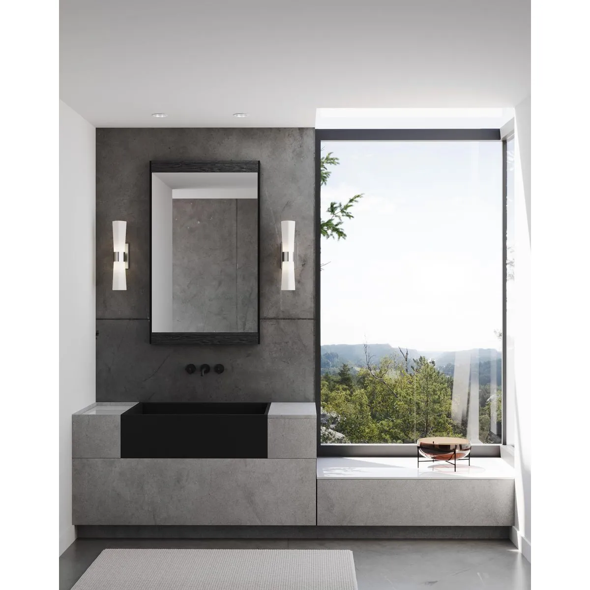 Zura Collection Two-Light Etched Opal Glass Bath Vanity Light