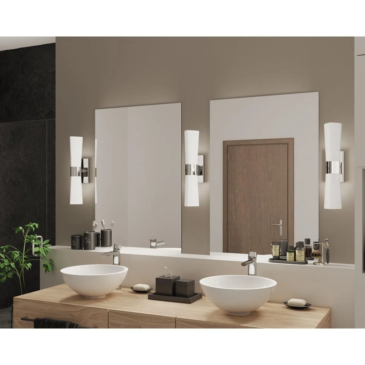 Zura Collection Two-Light Etched Opal Glass Bath Vanity Light